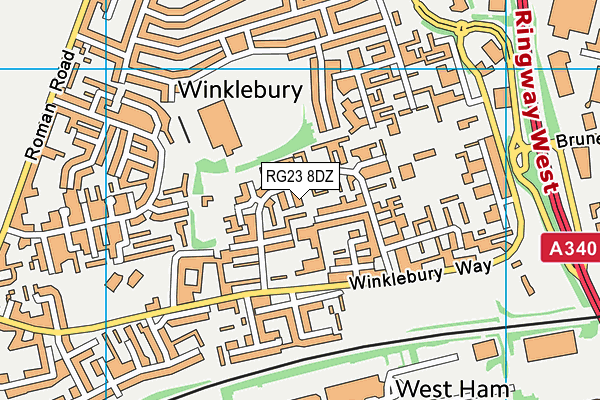 RG23 8DZ map - OS VectorMap District (Ordnance Survey)