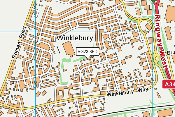 RG23 8ED map - OS VectorMap District (Ordnance Survey)