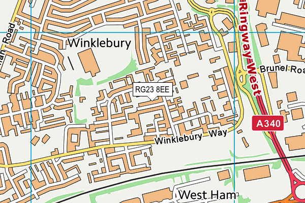 RG23 8EE map - OS VectorMap District (Ordnance Survey)