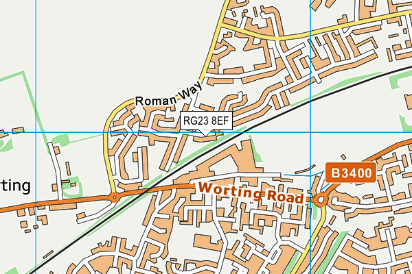 RG23 8EF map - OS VectorMap District (Ordnance Survey)