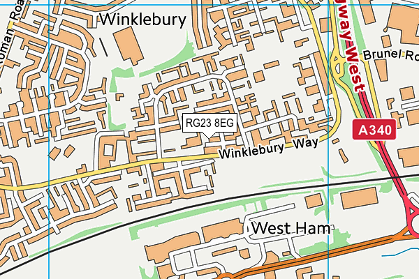 RG23 8EG map - OS VectorMap District (Ordnance Survey)