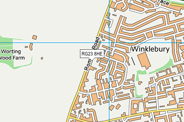 RG23 8HE map - OS VectorMap District (Ordnance Survey)