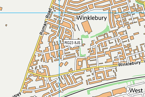 RG23 8JS map - OS VectorMap District (Ordnance Survey)