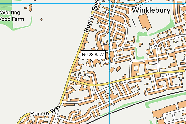 RG23 8JW map - OS VectorMap District (Ordnance Survey)