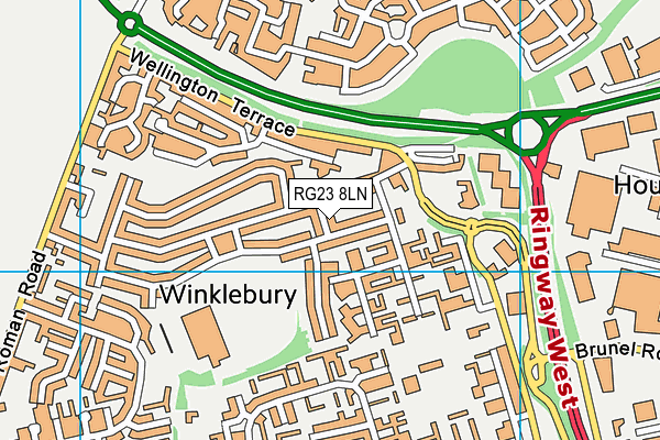 RG23 8LN map - OS VectorMap District (Ordnance Survey)