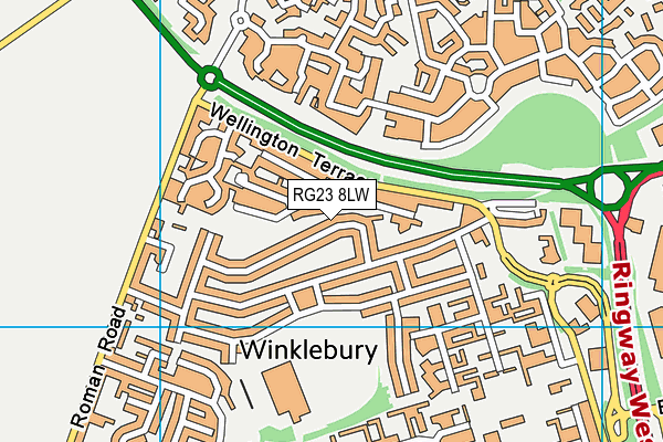 RG23 8LW map - OS VectorMap District (Ordnance Survey)