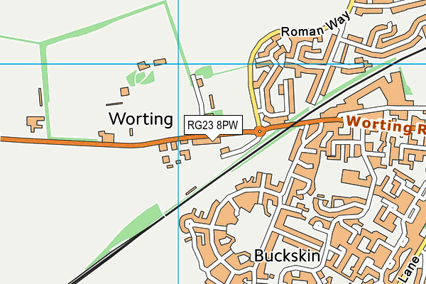 RG23 8PW map - OS VectorMap District (Ordnance Survey)