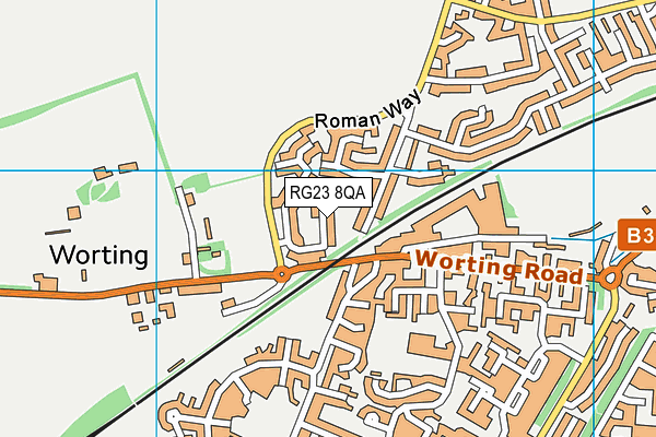 RG23 8QA map - OS VectorMap District (Ordnance Survey)