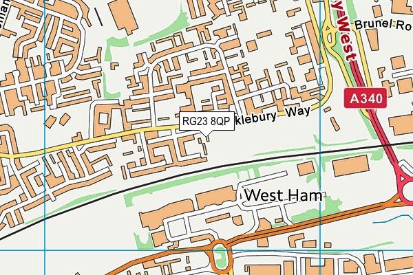 RG23 8QP map - OS VectorMap District (Ordnance Survey)