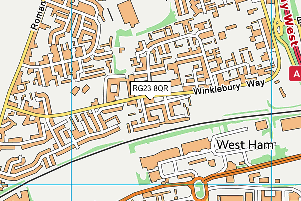 RG23 8QR map - OS VectorMap District (Ordnance Survey)
