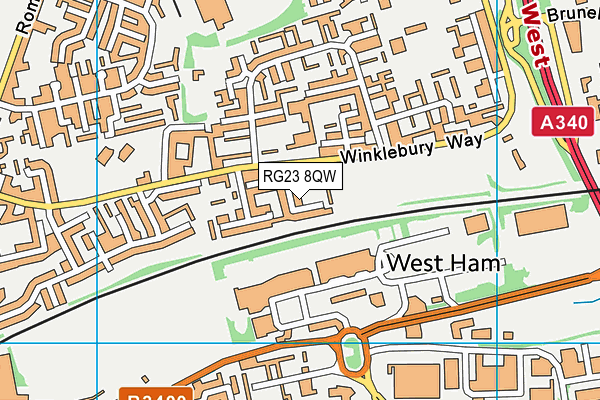 RG23 8QW map - OS VectorMap District (Ordnance Survey)