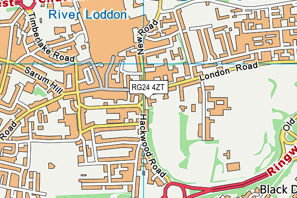 RG24 4ZT map - OS VectorMap District (Ordnance Survey)