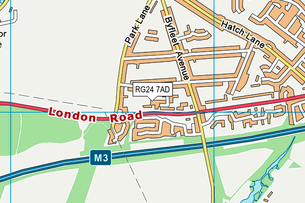 RG24 7AD map - OS VectorMap District (Ordnance Survey)