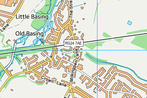 RG24 7AE map - OS VectorMap District (Ordnance Survey)