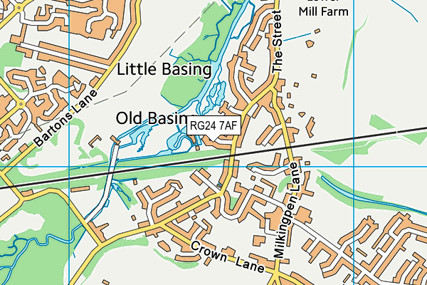 RG24 7AF map - OS VectorMap District (Ordnance Survey)