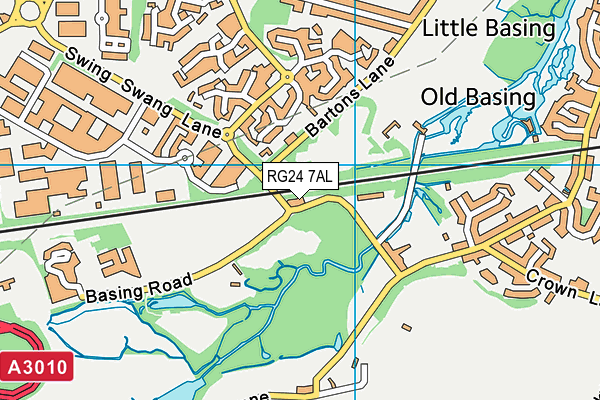 RG24 7AL map - OS VectorMap District (Ordnance Survey)