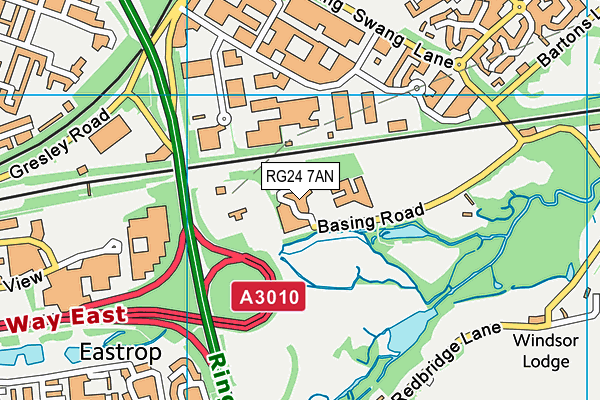 RG24 7AN map - OS VectorMap District (Ordnance Survey)