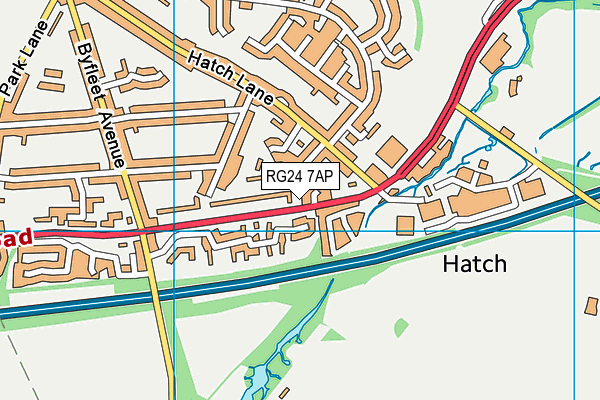 RG24 7AP map - OS VectorMap District (Ordnance Survey)