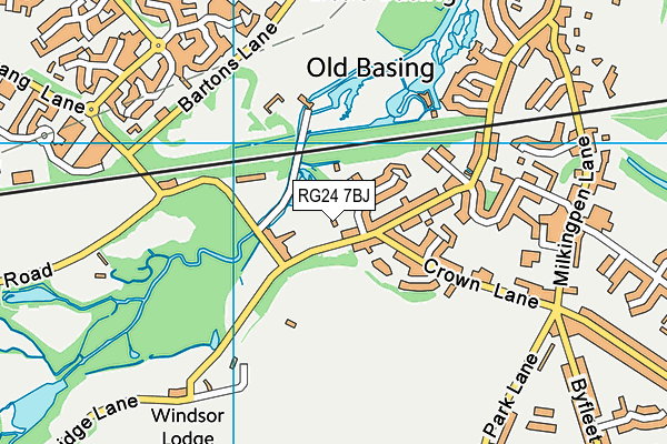 RG24 7BJ map - OS VectorMap District (Ordnance Survey)