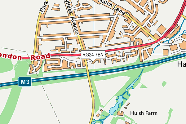 RG24 7BN map - OS VectorMap District (Ordnance Survey)