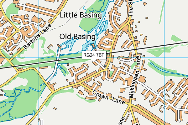 RG24 7BT map - OS VectorMap District (Ordnance Survey)