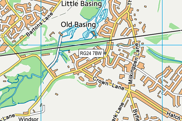 RG24 7BW map - OS VectorMap District (Ordnance Survey)