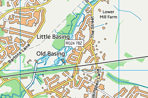 RG24 7BZ map - OS VectorMap District (Ordnance Survey)