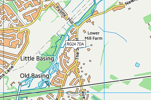 Old Basing Recreation Ground map (RG24 7DA) - OS VectorMap District (Ordnance Survey)