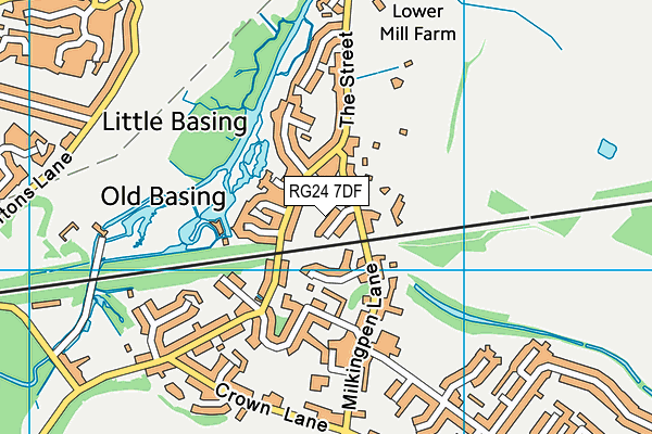 RG24 7DF map - OS VectorMap District (Ordnance Survey)