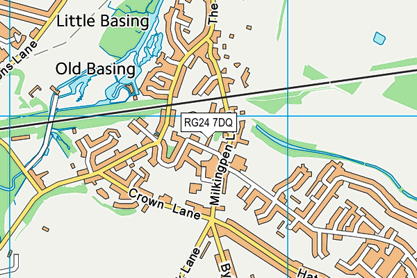 RG24 7DQ map - OS VectorMap District (Ordnance Survey)