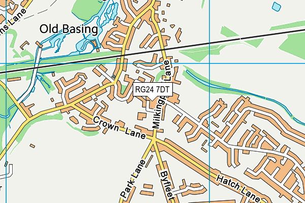 RG24 7DT map - OS VectorMap District (Ordnance Survey)