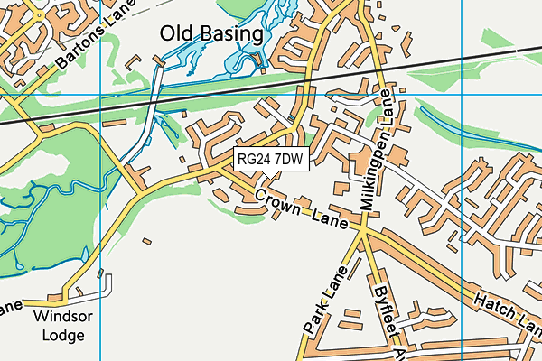 RG24 7DW map - OS VectorMap District (Ordnance Survey)