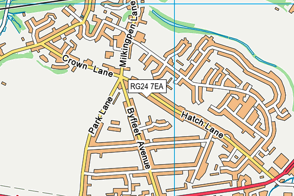 RG24 7EA map - OS VectorMap District (Ordnance Survey)