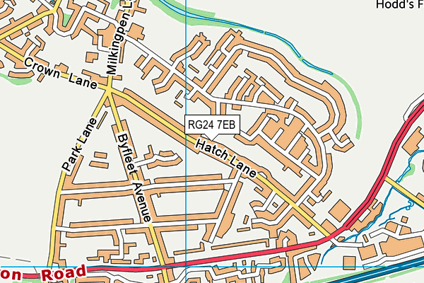 RG24 7EB map - OS VectorMap District (Ordnance Survey)