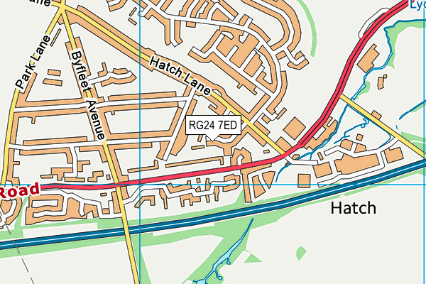 RG24 7ED map - OS VectorMap District (Ordnance Survey)