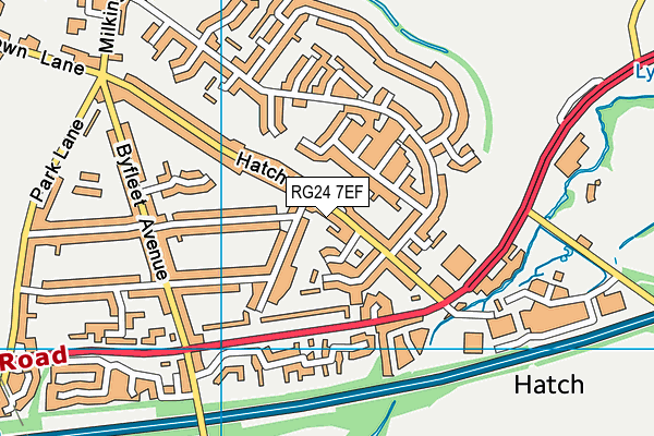 RG24 7EF map - OS VectorMap District (Ordnance Survey)