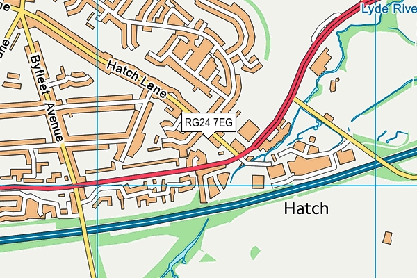 RG24 7EG map - OS VectorMap District (Ordnance Survey)