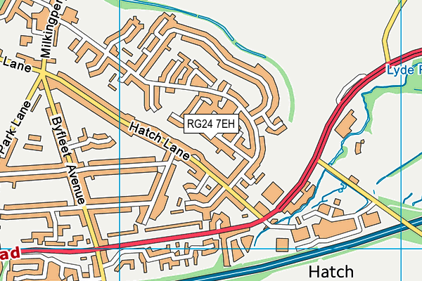 RG24 7EH map - OS VectorMap District (Ordnance Survey)