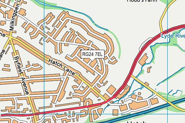 RG24 7EL map - OS VectorMap District (Ordnance Survey)