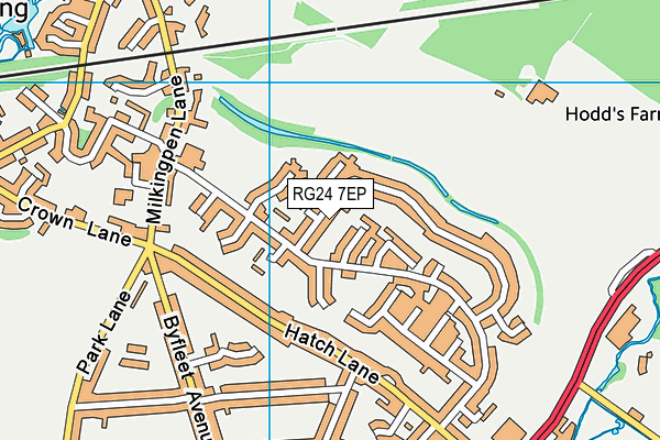 RG24 7EP map - OS VectorMap District (Ordnance Survey)