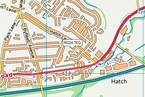 RG24 7EQ map - OS VectorMap District (Ordnance Survey)