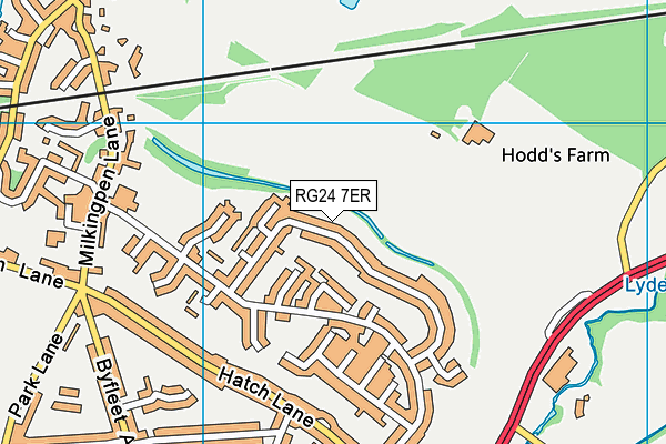 RG24 7ER map - OS VectorMap District (Ordnance Survey)