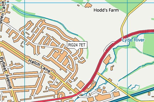 RG24 7ET map - OS VectorMap District (Ordnance Survey)