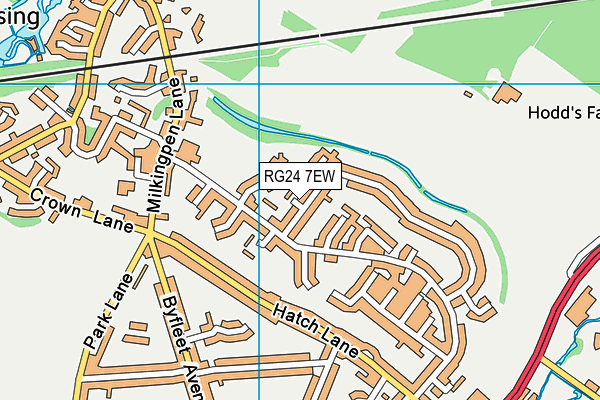 RG24 7EW map - OS VectorMap District (Ordnance Survey)