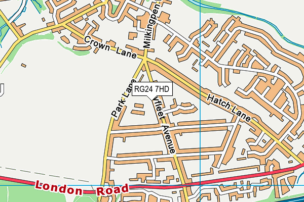 RG24 7HD map - OS VectorMap District (Ordnance Survey)