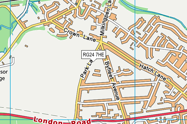 RG24 7HE map - OS VectorMap District (Ordnance Survey)