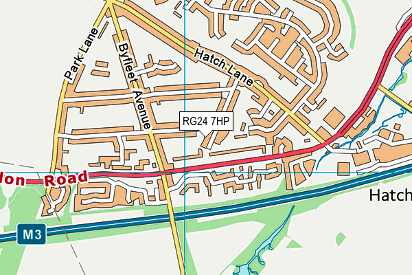 RG24 7HP map - OS VectorMap District (Ordnance Survey)