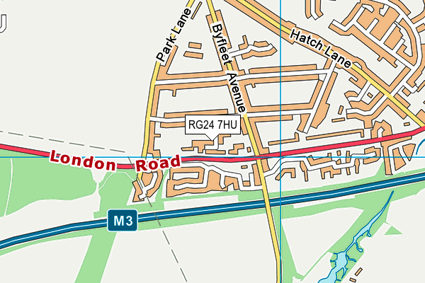 RG24 7HU map - OS VectorMap District (Ordnance Survey)