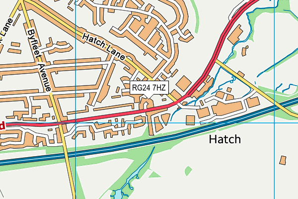 RG24 7HZ map - OS VectorMap District (Ordnance Survey)