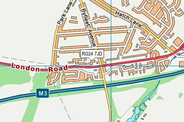 RG24 7JD map - OS VectorMap District (Ordnance Survey)